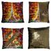 GCKG Oil Painting Pillowcase City View of Paris Eiffel Tower Colorful Reversible Mermaid Sequin Pillow Case Home Decor Cushion Cover 18x18 inches