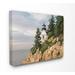 The Stupell Home Decor Collection Harbor Lighthouse Seaside Photograph with Fir Trees and Rocky Cliff Canvas Wall Art