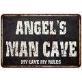 ANGEL S Man Cave Black Grunge Sign Home DÃ©cor Gift Cave Funny 112180004123
