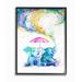 The Stupell Home Decor Rainbow Watercolor Spraying Elephants with Pink Umbrella Framed Art 11 x 14 Proudly Made in USA 24 x 30