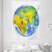 Earth Tapestry Globe Of Earth Painted in Watercolors Cartography Geography Continents Wall Hanging for Bedroom Living Room Dorm Decor 60W X 80L Inches Light Blue Green Yellow by Ambesonne