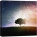 wall26 Canvas Print Wall Art Tree Silhouette Against Blue & Orange Galaxy Astronomy & Space Sky Digital Art Modern Art Global Scenic Colorful Multicolor for Living Room Bedroom Office - 16&