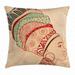 African Woman Throw Pillow Cushion Cover Local Female Portrait with Necklace Earring and Ethnic Turban Ornaments Decorative Square Accent Pillow Case 18 X 18 Inches Peach Red Teal by Ambesonne