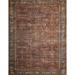 Loloi II Layla Printed Oriental Distressed Brick / Blue Area Rug