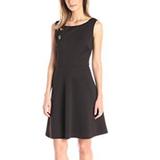 Jessica Simpson Dresses | Jessica Simpson Scuba Fit-And-Flare Dress | Color: Black | Size: 4