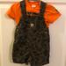 Carhartt One Pieces | Carhartt Camo Toddler Overalls With Onsie | Color: Green/Orange | Size: 18mb