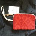 Free People Bags | Free People X Mercado Global Selvedge Fabric Wristlet Nwt | Color: Cream/Red | Size: Os