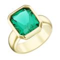 Giorgio Martello Milano - Ring mit grünem Kristallstein, vergoldet, Silber 925 Ringe Grün Damen