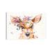 East Urban Home Little Deer by Sillier Than Sally - Painting Print Canvas in Brown/Green/Orange | 8 H x 12 W x 0.75 D in | Wayfair