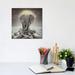 East Urban Home Elephant - on Rocks Stay Gold by Soaring Anchor Designs - Graphic Art Print Canvas in Gray/Yellow | 12 H x 12 W x 0.75 D in | Wayfair