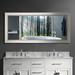 Hensel Modern Bathroom/Vanity Mirror Wood in Black Laurel Foundry Modern Farmhouse® | 31.5 H x 75 W x 0.75 D in | Wayfair