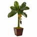 Primrue 28" Artificial Banana Leaf Tree in Planter Silk/Wood/Plastic in Brown | 36 H x 24 W x 20 D in | Wayfair 6EE050FFB5524851A655B9BE762021AA