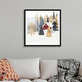 The Holiday Aisle® Christmas Chalet I by Victoria Borges - Painting Print on Canvas Metal in Green | 32 H x 32 W x 1.75 D in | Wayfair