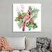 The Holiday Aisle® Cardinal Holly Christmas II by Jennifer Paxton Parker - Painting Print on Canvas in White | 36 H x 36 W x 1.25 D in | Wayfair