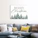 The Holiday Aisle® Merry Christmas Trees - Textual Art Print on Canvas in White/Black | 36 H x 45 W x 1.25 D in | Wayfair