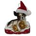 The Holiday Aisle® Dog w/ Santa Hat & Teddy Bear Figurine Christmas Holiday Ornament Glass | 10 H x 10 W x 2 D in | Wayfair