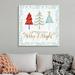 The Holiday Aisle® Christmas Tree Whimsy III by Grace Popp - Textual Art Print on Canvas in White | 36 H x 36 W x 1.25 D in | Wayfair