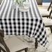 Gracie Oaks Wolsingham Gingham 100% Cotton Square Tablecloth Cotton in Black | 52" L x 52" W | Wayfair 9D1329501FA540C1AD00581254802721