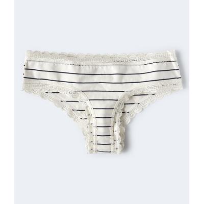 Aeropostale Womens' Thin Stripe Cheeky - White - Size XL - Cotton