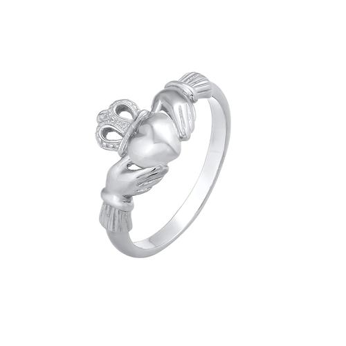 Elli - Claddagh Herz Krone Königlich 925 Silber Ringe 1 ct Damen