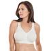 Plus Size Women's Wireless Front-Close Lounge Bra by Comfort Choice in White (Size 54 C)