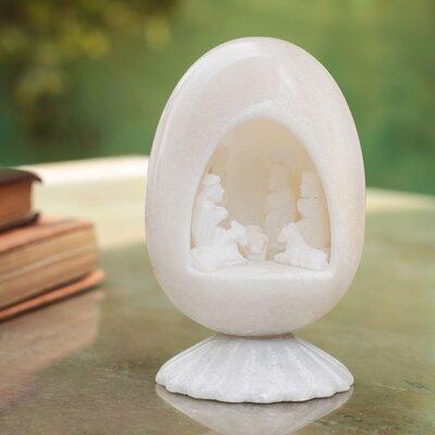 The Holiday Aisle® Ladonia Carved Stone Nativity Egg Figurine | 4.7 H x 2.8 W x 2.8 D in | Wayfair 127392