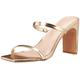 The Drop Damen Avery Square Toe Two Strap High Heeled Sandalen - Gold - Gr. 36.5 EU