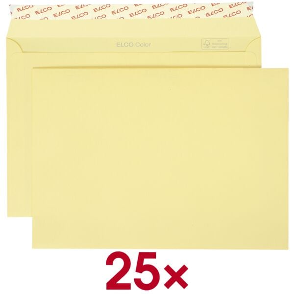 ELCO Briefumschläge »COLOR hellchamois« C5 ohne Fenster mit Haftklebung - 25 Stück braun, 22.9x16.2 cm