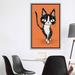 East Urban Home Black Cat Walking by Toru Sanogawa - Painting Print Canvas/Metal in Black/Orange | 60 H x 40 W x 1.5 D in | Wayfair