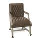 Armchair - Fairfield Chair Wayne 23.5" Wide Tufted Armchair Wood in Green/Brown | 35 H x 23.5 W x 26.5 D in | Wayfair