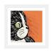 East Urban Home Black Cat Profile by Toru Sanogawa - Painting Print Paper in Black/Orange | 16 H x 16 W x 1 D in | Wayfair