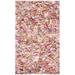 Pink/White 27 x 1.5 in Area Rug - Bungalow Rose Godsey Geometric Handmade Shag Area Rug Polyester | 27 W x 1.5 D in | Wayfair BNRS3437 37502440