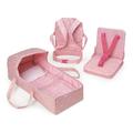 Badger Basket On-the-Go Set with Doll Booster Seat Travel Bed & Carrier for 18 inch Dolls - Pink