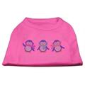 Let It Snow Penguins Rhinestone Shirt Bright Pink S (10)