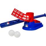 Franklin Sports MLB Baseball Pop A Pitch - Includes 25 Inch Collapsible Plastic Bat and 3 Plastic Baseballs
