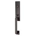 Emtek Davos Handleset w/ Single Cylinder Deadbolt & Door & Rosette in Black | 18 H x 3 W x 3 D in | Wayfair 4818ROUUS19