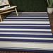 Blue/White 31 x 0.24 in Indoor/Outdoor Area Rug - Sand & Stable™ Anzla Striped Blue/Beige Indoor/Outdoor Area Rug | 31 W x 0.24 D in | Wayfair