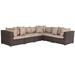 Latitude Run® Omama Wicker Right Hand Facing Patio Sectional w/ Cushions Wicker/Rattan in Gray/Black/Brown | Wayfair