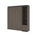 Orion Full Murphy Bed and Narrow Shelving Unit with Drawers (79W) in bark gray & graphite - Bestar 116891-000047