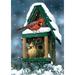 Toland Home Garden Cardinals In Snow Winter Flag Double Sided 28x40 Inch