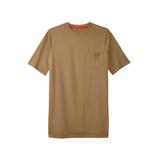 Men's Big & Tall Heavyweight Longer-Length Pocket Crewneck T-Shirt by Boulder Creek in Dark Khaki (Size 8XL)