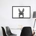 East Urban Home Peeking Donkey in Black & White by Sisi & Seb - Photograph Print Metal in Black/Gray/Green | 26 H x 40 W x 1.5 D in | Wayfair