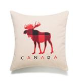 Millwood Pines Theberge Canada Plaid Moose Throw Pillow Polyester/Polyfill blend | 18 H x 18 W x 5.5 D in | Wayfair