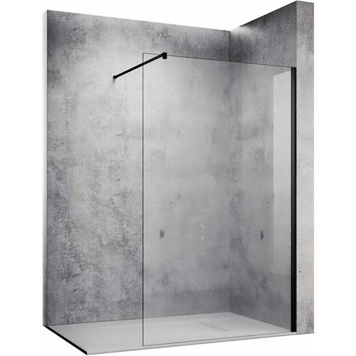 10mm Walk In Dusche Duschwand NANO Duschwände aus Glas Duschabtrennung Schwarz Echtglas 120x200cm