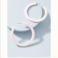 Anthropologie Jewelry | Anthropologie Carrie Flat Hoop Earrings | Color: Pink | Size: Os