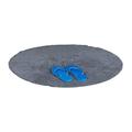 Relaxdays Round Bath Mat in 90 cm, Washable Bathroom Rug, Bath Carpet for Heated Floors, Grey