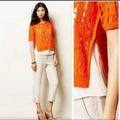 Anthropologie Sweaters | Anthropologie Moth Open Weave Sweater | Color: Orange/Red | Size: S