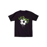 Let's Kick It Cool Fun Paint Splatter Soccer Ball Sports Humor-Youth T-Shirt