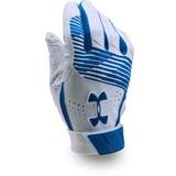 Under Armour Clean Up Batting Gloves, Large - White/Royal