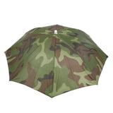 Unique Bargains Shell 8 Ribs Fishing Camping Sun Rain Headwear Umbrella Hat Camouflage Design 2 Pack